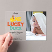 One Lucky Duck Invite 1st First Birthday Photo Acryleinladungen (Insitu (Handheld))