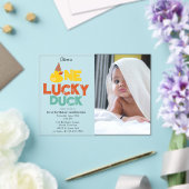 One Lucky Duck Invite 1st First Birthday Photo Acryleinladungen (In Situ (Hochzeit))
