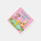 One Lucky Duck Kids 1st Birthday Photo Serviette (Ecke)