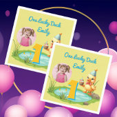 One Lucky Duck Kids 1st Birthday Photo Serviette