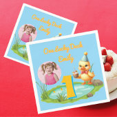 One Lucky Duck Kids 1st Birthday Photo Serviette