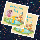 One Lucky Duck Kids 1st Birthday Photo Serviette