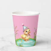 One Lucky Duck Kids Birthday Photo Pappbecher (Rückseite)