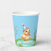 One Lucky Duck Kids Birthday Photo Pappbecher (Rückseite)