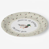 One Lucky Duck Mallard 1. Geburtstag Pappteller (Schrägansicht)