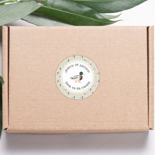 One Lucky Duck Mallard 1. Geburtstag Vielen Dank Runder Aufkleber