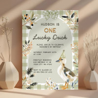 One Lucky Duck Niedlich Duckling Gingham 1. Geburt