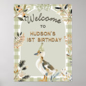 One Lucky Duck Niedlich Duckling Gingham 1. Geburt Poster (Vorne)