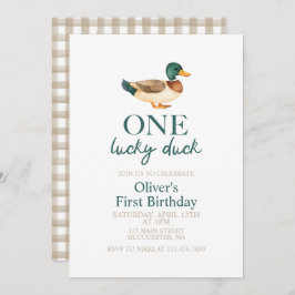 One Lucky Duck zum ersten Geburtstag Einladung