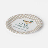 One Lucky Duck zum ersten Geburtstag Pappteller (Schrägansicht)