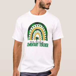 One Lucky Elementary Teacher Rainbow St Patricks D T-Shirt