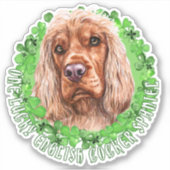 One Lucky English Cocker Spaniel St. Patrick Dog Aufkleber (Vorderseite)