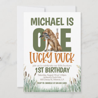 ONE Lucky Enten Jagd Erster Geburtstag Einladung