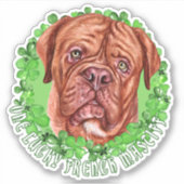 One Lucky French Mastiff Funny St Patrick Dog Aufkleber (Vorderseite)
