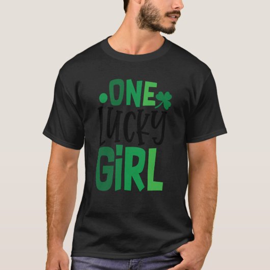One Lucky Girl C Shamrock Irish Ireland T-Shirt (Vorderseite)