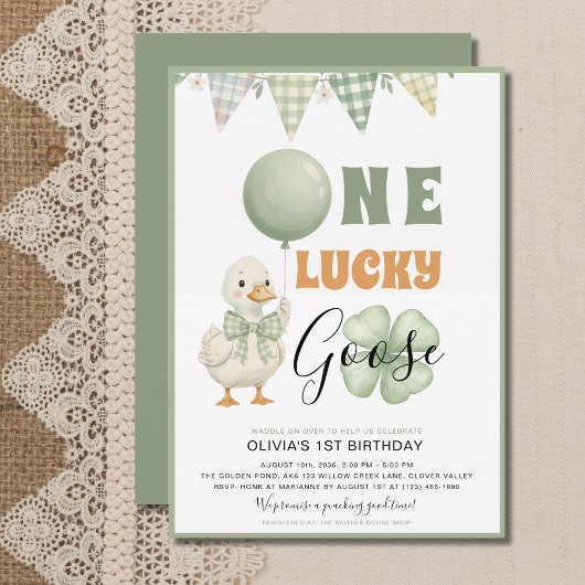 One Lucky Goose St. Patrick's Day First Birthday Einladung
