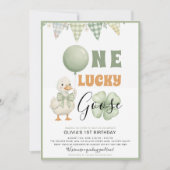 One Lucky Goose St. Patrick's Day First Birthday Einladung (Vorderseite)