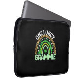 One Lucky Grammie Leopard Rainbow Saint Patrick Laptopschutzhülle (Vorne Rechts)