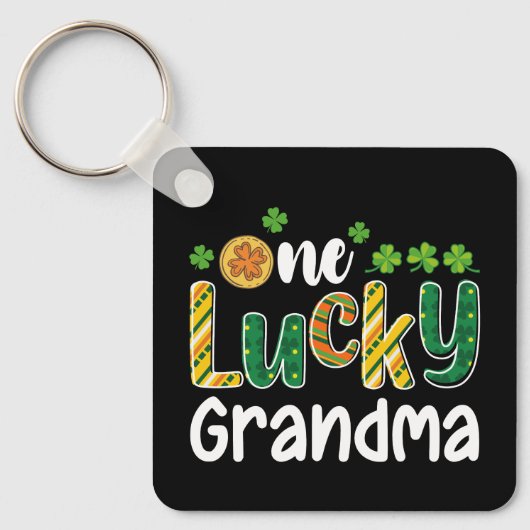 One Lucky Grandma Matching Family St Patrick's Day Schlüsselanhänger (Vorderseite)