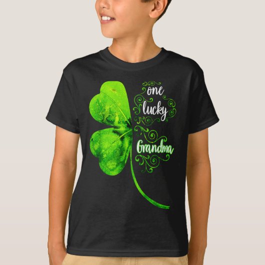 One Lucky Grandma Shamrock Grandma St Patricks Day T-Shirt (Vorderseite)