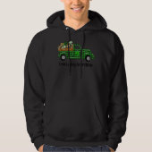 One Lucky Grandpop Green Kariert Truck Kleeblatts Hoodie (Vorderseite)