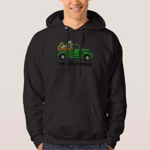 One Lucky Grandpop Green Kariert Truck Kleeblatts  Hoodie