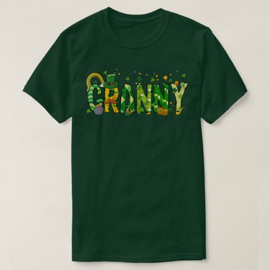 One Lucky Granny St Patrick's Day Irish Granny Sha T-Shirt (Design vorne)