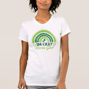 One Lucky Horse Girl Reittier St. Patrick's Day T-Shirt