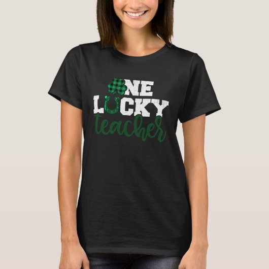 One Lucky Irish Teacher St Patricks Day Buffalo P T-Shirt (Vorderseite)