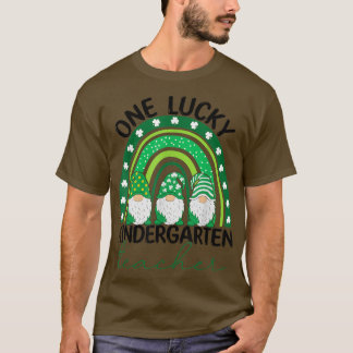 One Lucky Kindergarten Lehrer Gnome St Patricks D T-Shirt