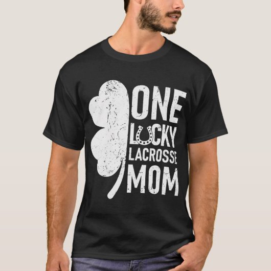 One Lucky Lacrosse Mama Funny Matching St Patricks T-Shirt (Vorderseite)