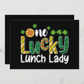 One Lucky Lunch Lady School St Patrick's Day Einladung (Vorne/Hinten)
