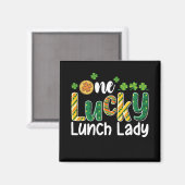 One Lucky Lunch Lady School St Patrick's Day Magnet (Vorderseite/Rückseite)