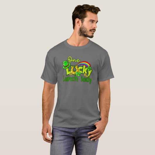 One Lucky Lunch Lady St Patricks Day Shamrock Cafe T-Shirt (Vorne ganz)