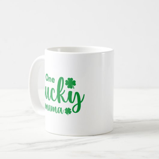 One Lucky Mama Funny St Patrick Day Kaffeetasse (Vorderseite Links)