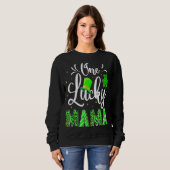 One Lucky Mama Irish Kleeblatt Leopard St Patrick' Sweatshirt (Vorne ganz)