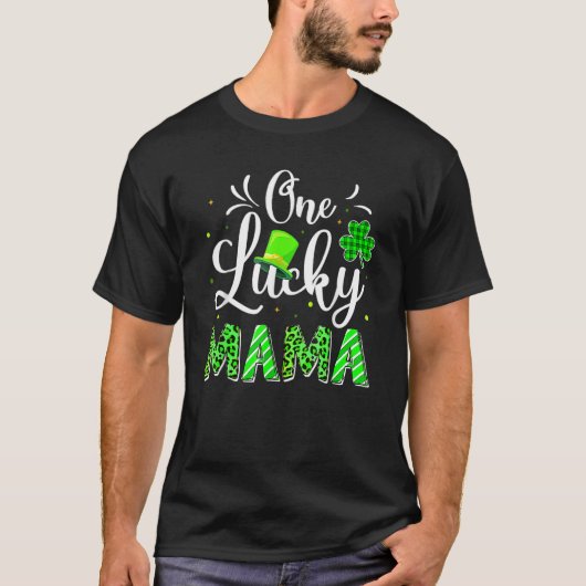 One Lucky Mama Irish Shamrock Leopard St Patrick's T-Shirt (Vorderseite)