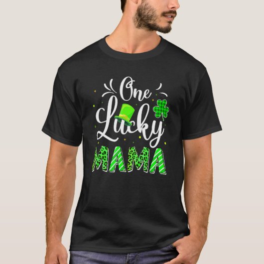 One Lucky Mama Irish Shamrock Leopard St Patrick's T-Shirt (Vorderseite)