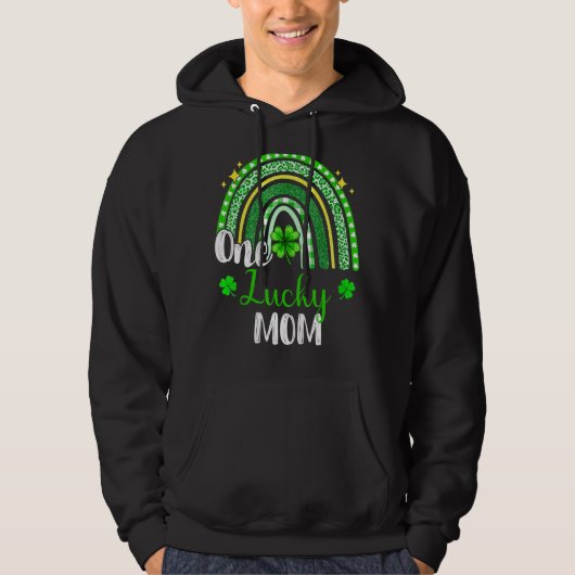 One Lucky Mama Leopard Print Rainbow St Patricku20 Hoodie (Vorderseite)