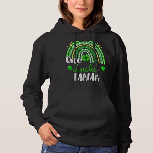 One Lucky Mama Leopard Print Rainbow St Patricku20 Hoodie (Vorderseite)