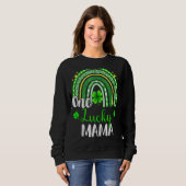 One Lucky Mama Leopard Print Rainbow St Patricku20 Sweatshirt (Vorne ganz)