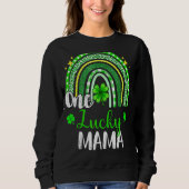 One Lucky Mama Leopard Print Rainbow St Patricku20 Sweatshirt (Vorderseite)