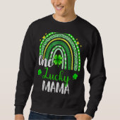 One Lucky Mama Leopard Print Rainbow St Patricku20 Sweatshirt (Vorderseite)