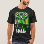 One Lucky Mama Leopard Print Rainbow St Patricku20 T-Shirt (Vorderseite)