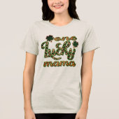 One Lucky Mama Leopard Print St Patricks Day Tri-Blend Shirt (Vorderseite)