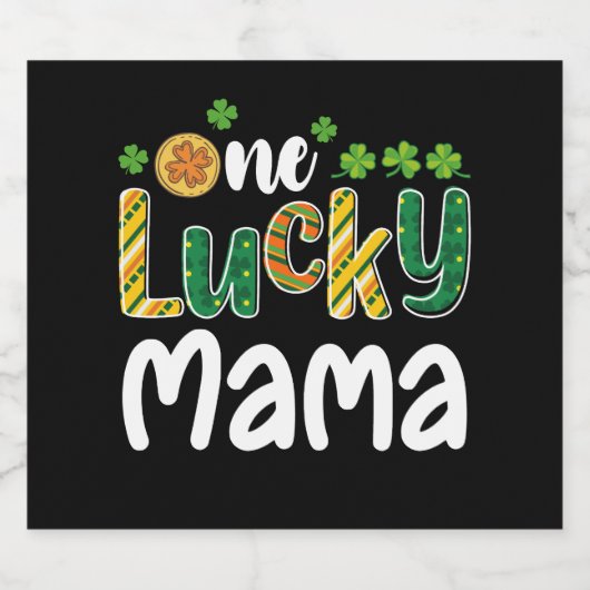 One Lucky Mama Matching Family St Patrick's Day Bierflaschenetikett (Einzelnes Label)
