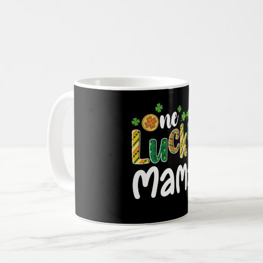 One Lucky Mama Matching Family St Patrick's Day Kaffeetasse (Vorderseite Links)