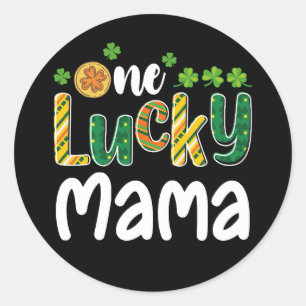 One Lucky Mama Matching Family St Patrick's Day Runder Aufkleber