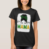 One Lucky Mama Messy Bun Leopard St Patrick S Day T-Shirt (Vorderseite)