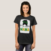 One Lucky Mama Messy Bun Leopard St Patrick S Day T-Shirt (Vorne ganz)